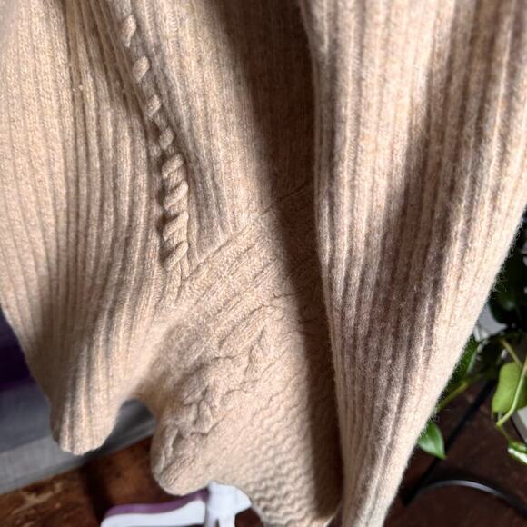 Anthropologie Birds on a Wire Cardigan Womens Medium Tan Open Front Wool Blend - Picture 6 of 9